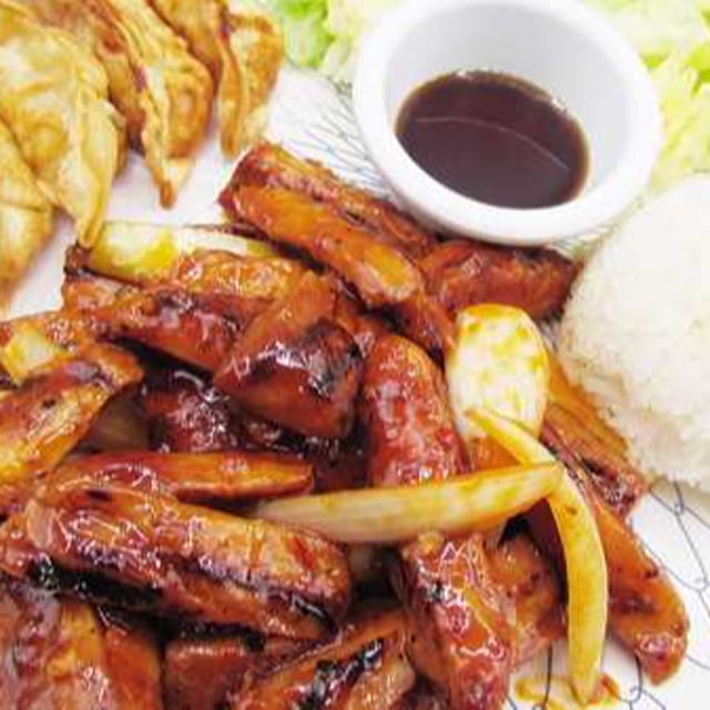 Spicy Chicken & Gyoza.