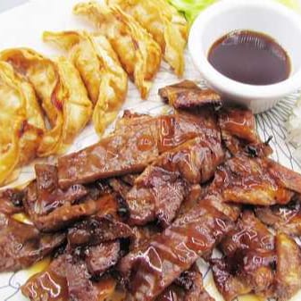 Pork Teriyaki & Gyoza.